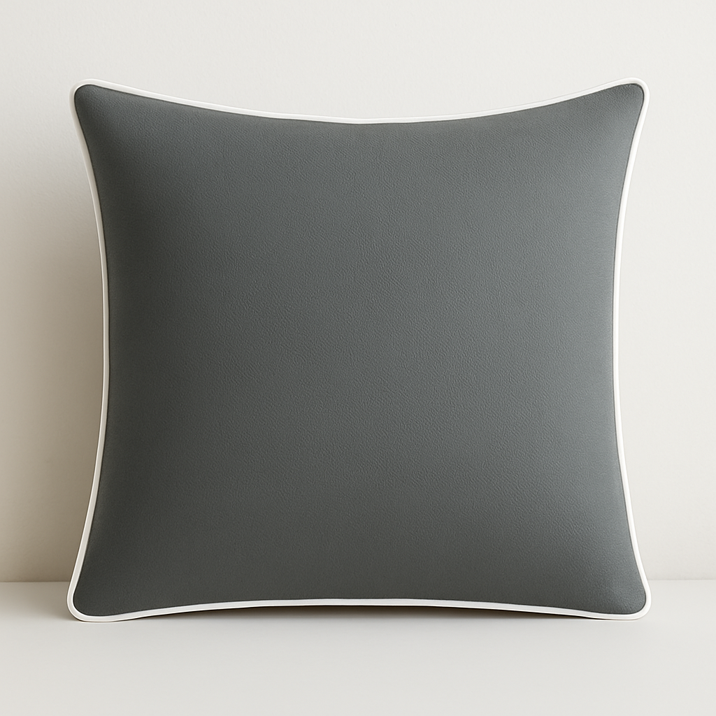 Milan Cushion with White Piping