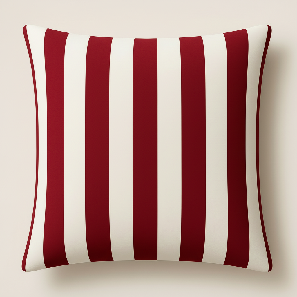 Merlot & White Stripe Cushion
