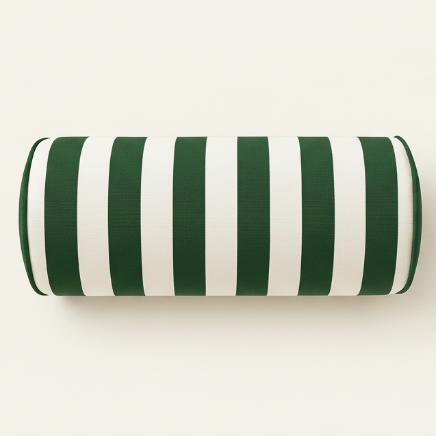 Forest & White Stripe Bolster