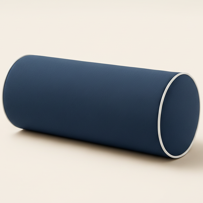 Navy Bolster with White Pipiing