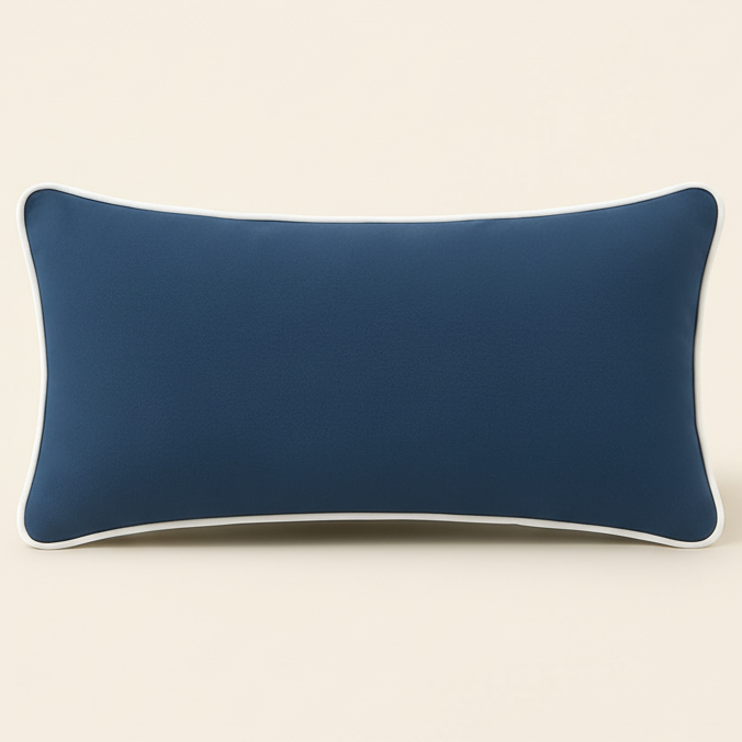 Navy Lumbar with White Piping