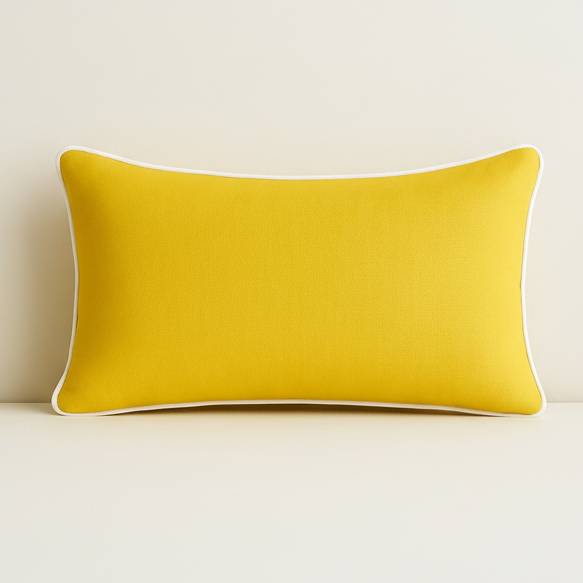 Lemon Lumbar with White Piping
