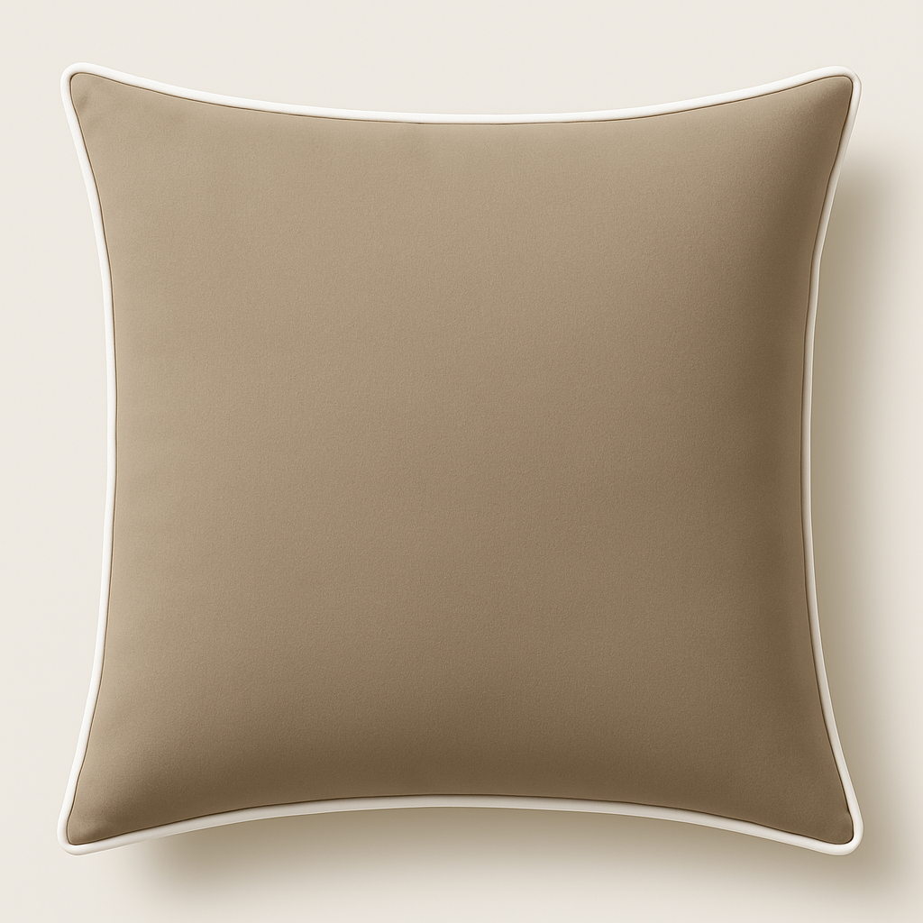 Sahara Cushion with White Piping