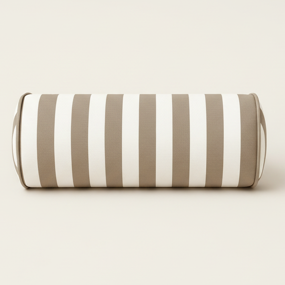 Taupe & White Stripe Bolster
