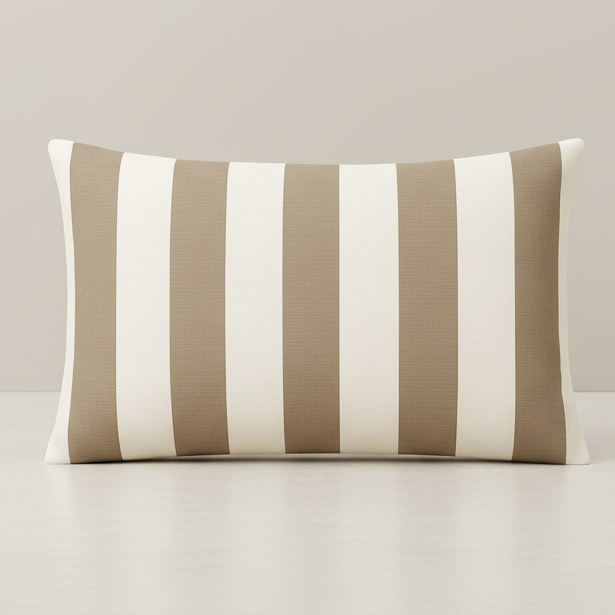 Taupe & White Stripe Lumbar