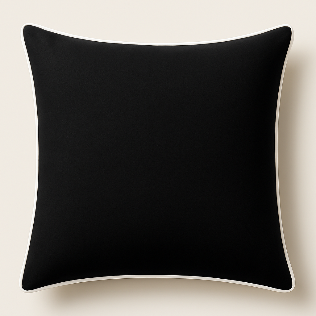 Monaco Cushion with White Piping