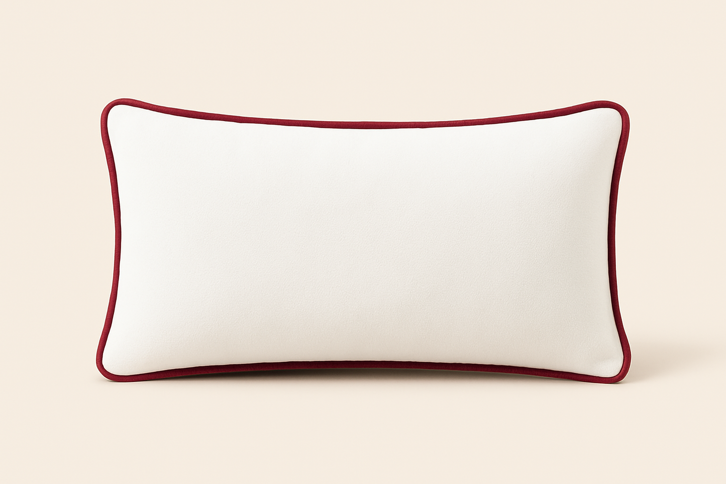 Bordeux White Lumbar with Maroon Piping