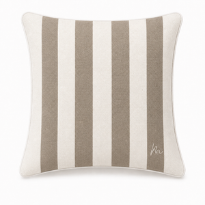 Mushroom Striped Square Cushion