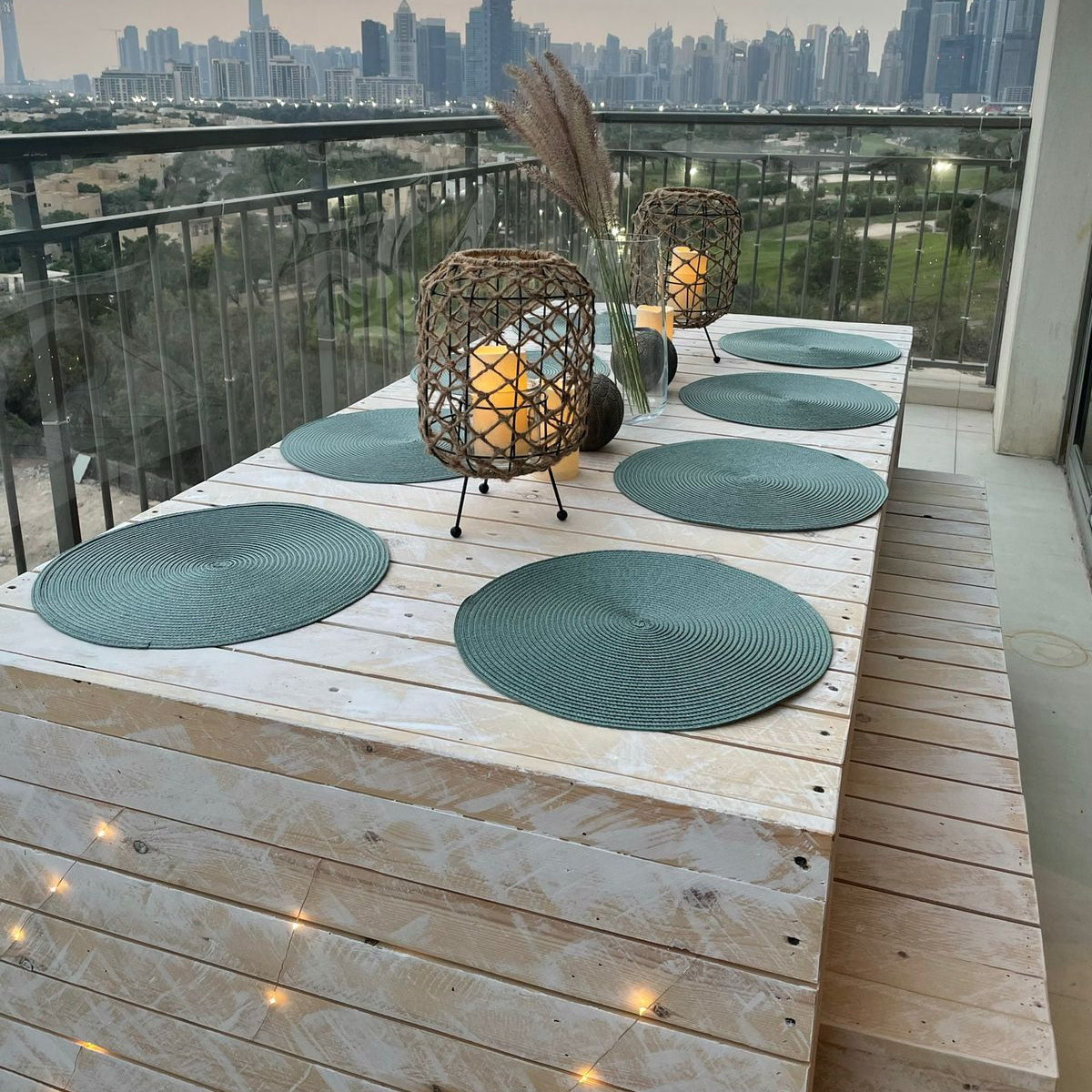 Pallet Style Dining Table & Bench Set