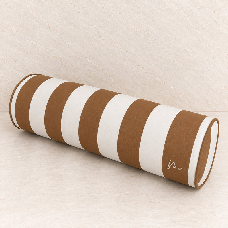 Caramel Striped Bolster Cushion