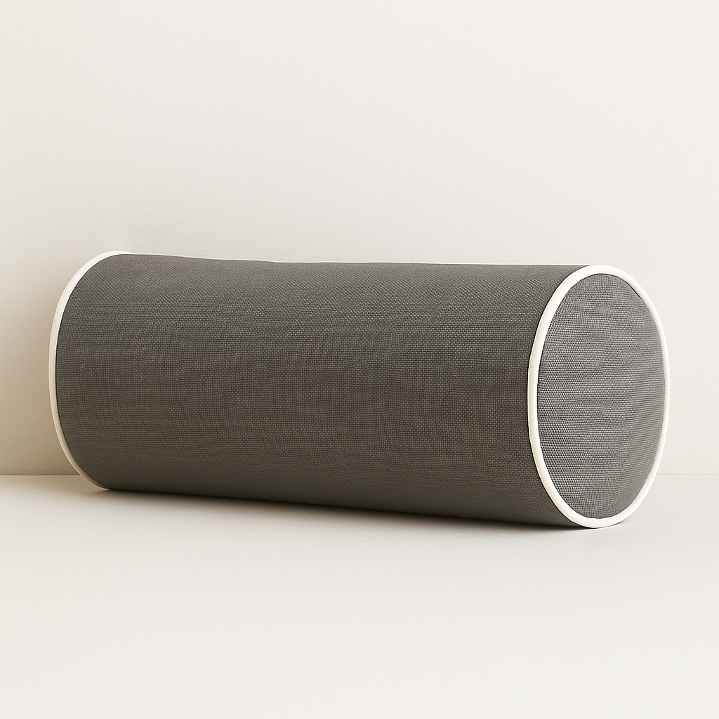 Milan Bolster with White Piping