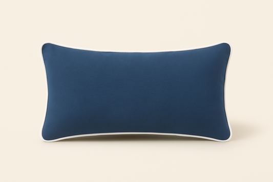 Santorini Lumbar with White Piping