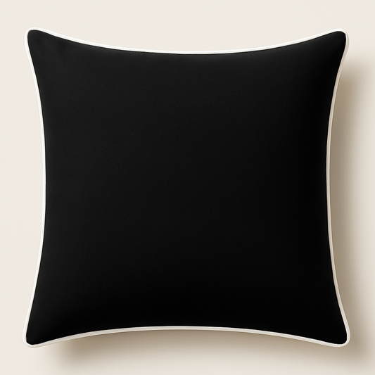 Monaco Cushion with White Piping