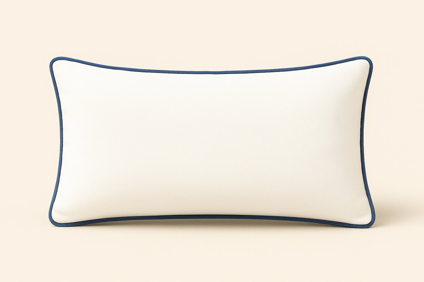 Santorini White Lumbar with Navy Piping