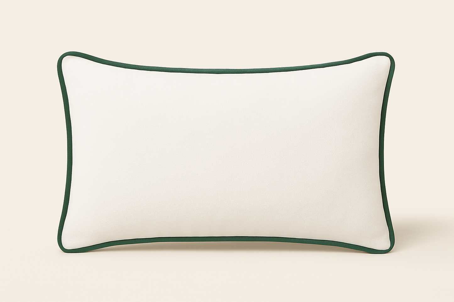 Vienna White Lumbar with Deep Green Piping