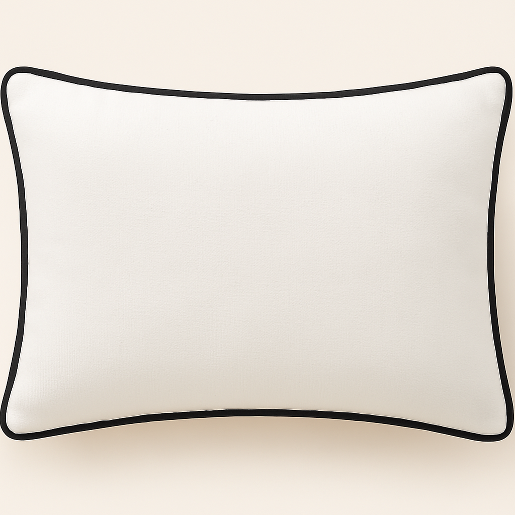 Monaco White Lumbar with Black Piping