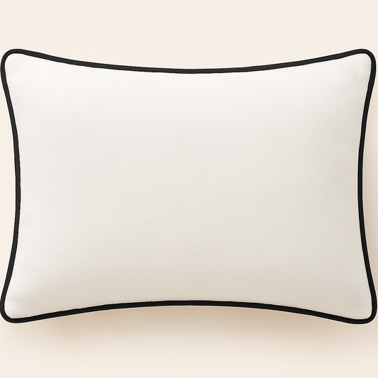 Monaco White Lumbar with Black Piping