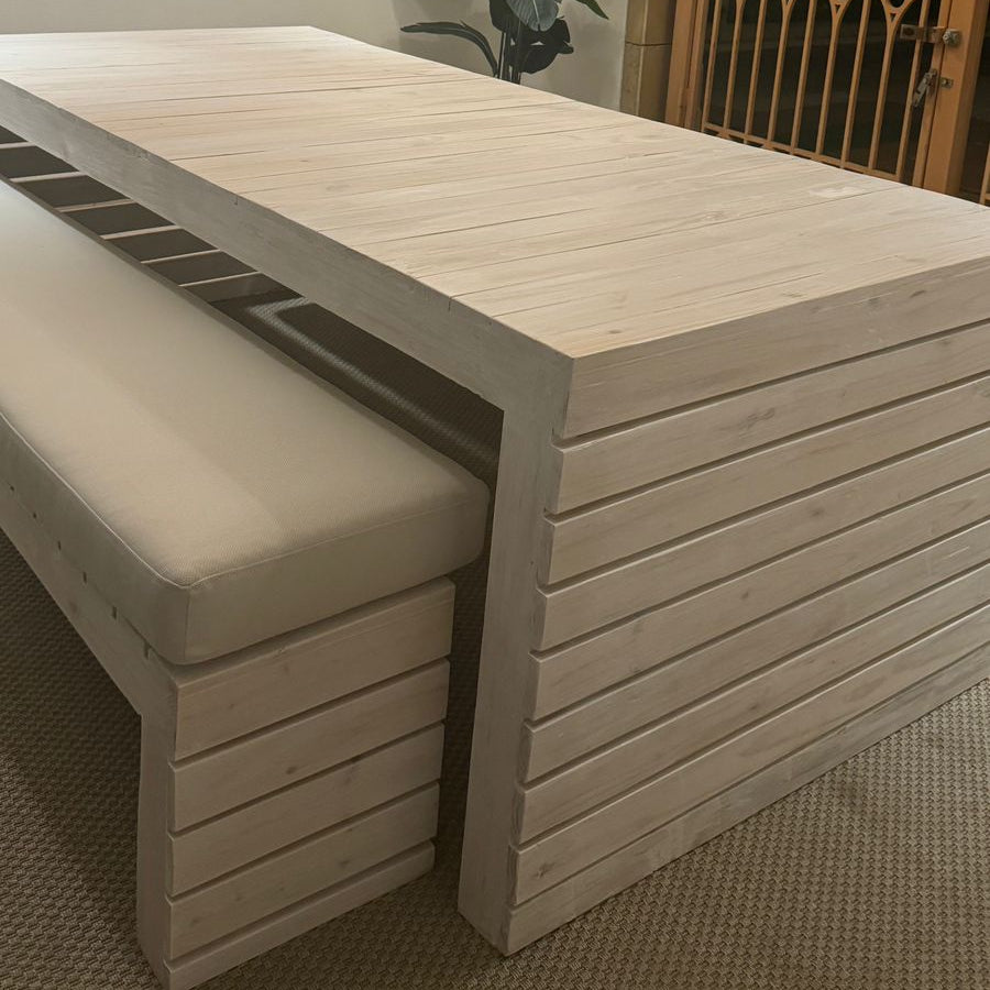 Pallet Style Dining Table & Bench Set