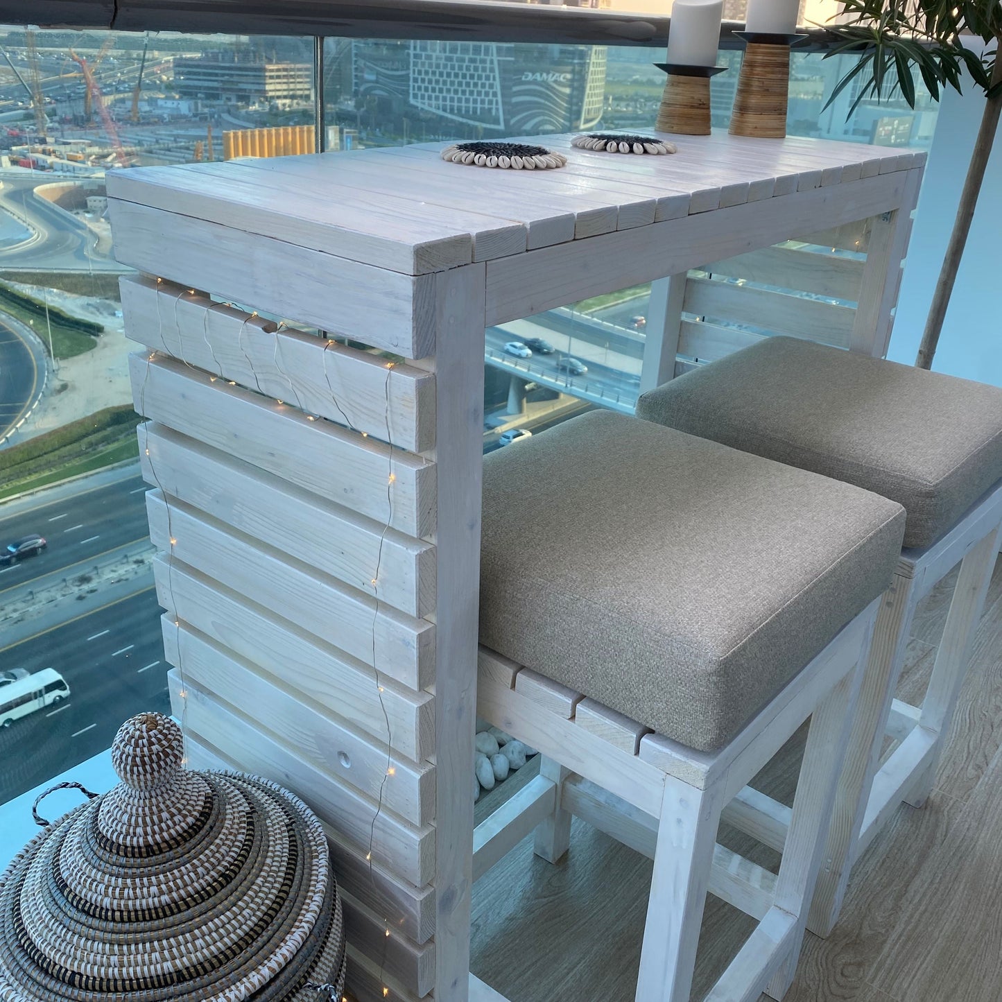 High Table with Stools X2